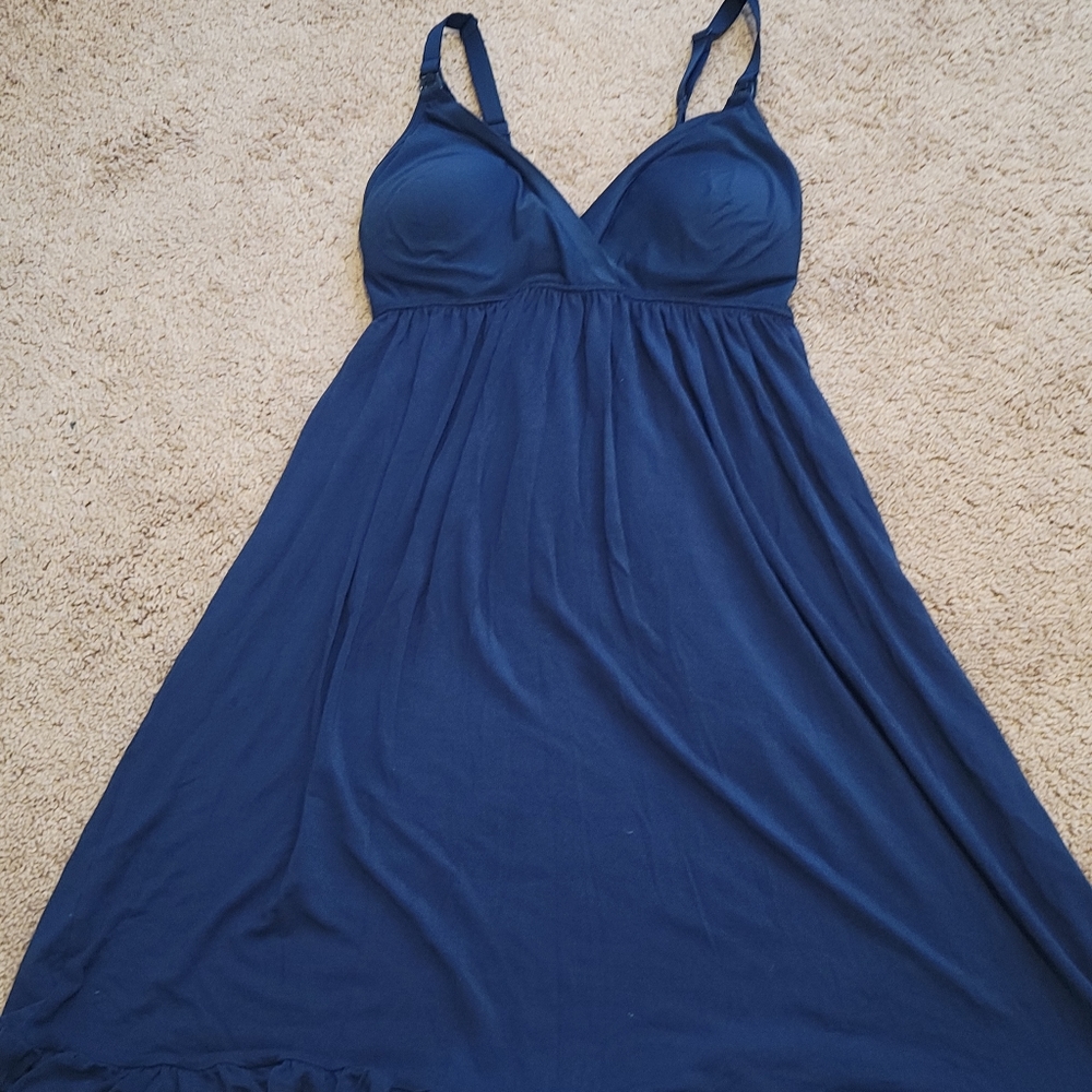 Blue Maternity Seamless Sleep  Chemise